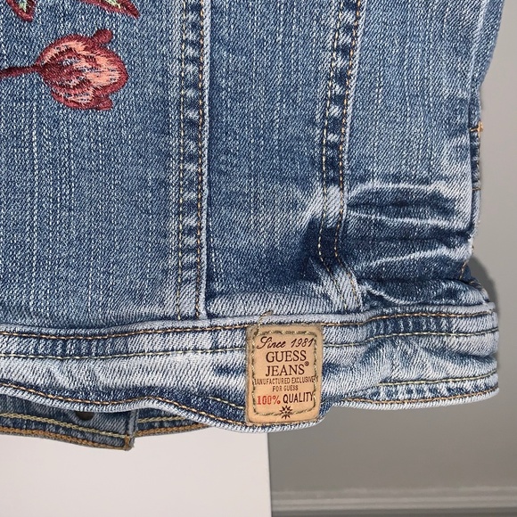 GUESS Vintage Embroidered Floral Denim Vest - Picture 6 of 7